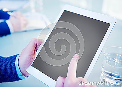 Businessman Communication Technology Digital Tablet Concept Stock Photo