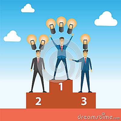 Businessman competition compare with winner has got more idea th Vector Illustration