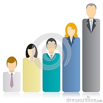 Businessman competition graph Stock Photo