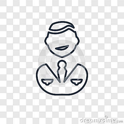 Businessman concept vector linear icon on transparent b Vector Illustration