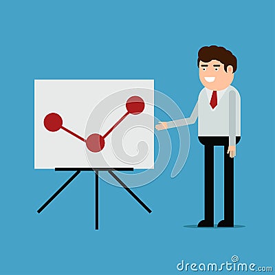 Businessman conducting a report Cartoon Illustration