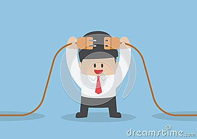 Businessman connecting Vector Illustration