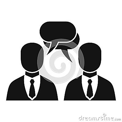 Businessman conversation icon, simple style Vector Illustration