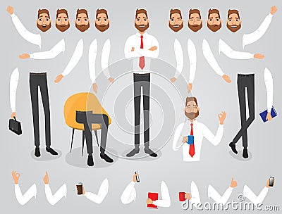 Businessman creation set build your character Vector Illustration