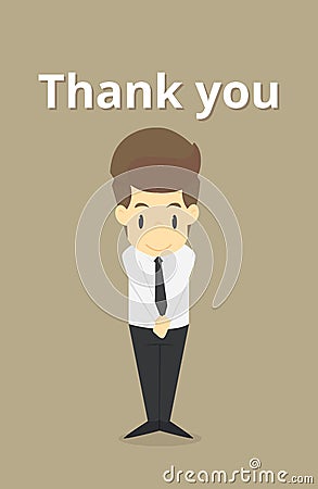 businessman cringe politeness.Vector Vector Illustration