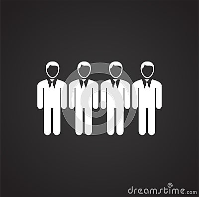 Businessman crowd on black background Vector Illustration