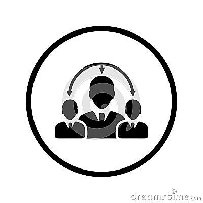 Businessman, crowd, target, business people icon. Black vector Vector Illustration