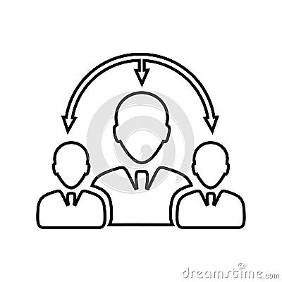 Businessman, crowd, target, business people icon. Outline icon Vector Illustration