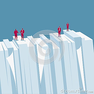 Businessman crowd at the top of the file. Vector Illustration