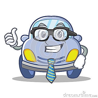 Businessman cute car character cartoon Vector Illustration