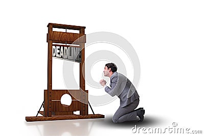 The businessman in deadline concept with guillotine Stock Photo