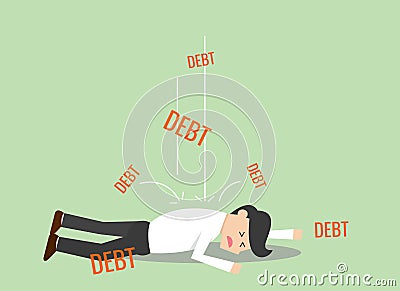 Businessman debt Vector Illustration