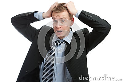 Businessman in despair Stock Photo