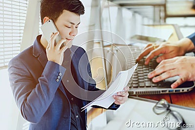 Businessman develop business Stock Photo