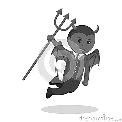 Businessman devil character profession design vector black and white Vector Illustration