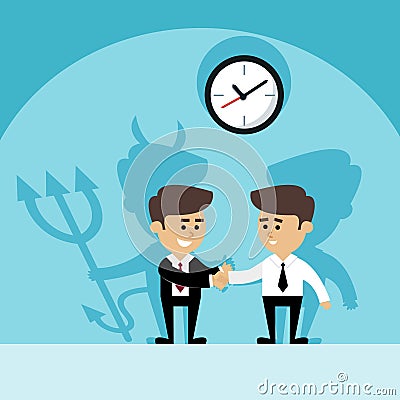 Businessman devil shadow Vector Illustration