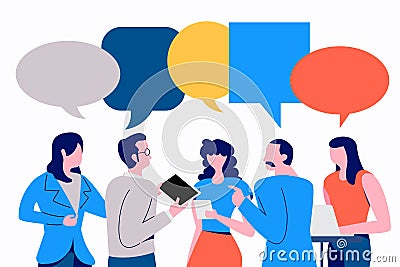 Businessman Discuss social Vector Illustration