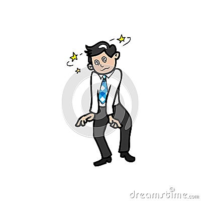 Businessman dizzy Vector Illustration