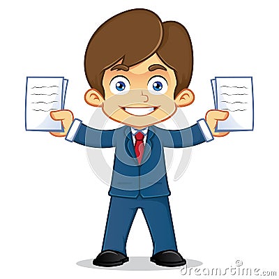 Businessman holding document Vector Illustration