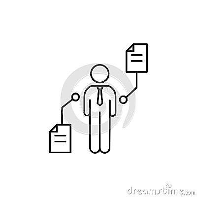 Businessman document consumer icon. Element of consumer behavior line icon Stock Photo