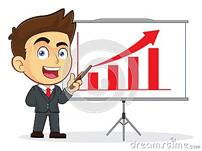 Businessman Doing a Presentation Vector Illustration