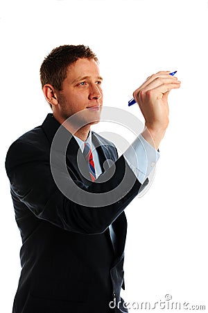 Businessman Drawing Stock Photo