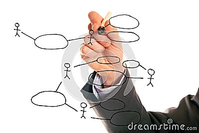 Businessman Drawing A Uml Use Case Diagram Stock Photo