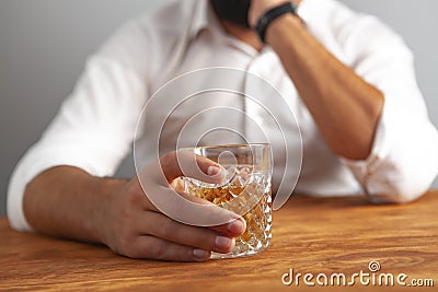 Businessman drink alcohol addiction Stock Photo