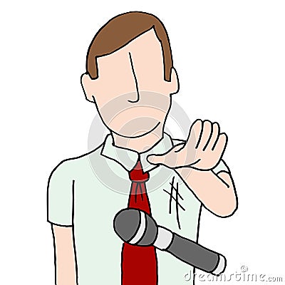 Businessman dropping the microphone Vector Illustration