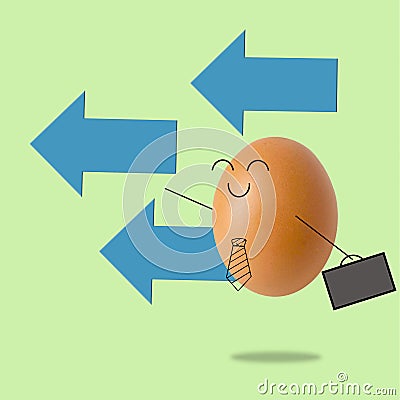 Businessman egg and many arrow , success concept Stock Photo