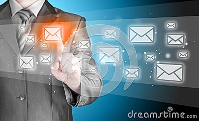 Businessman email concept Stock Photo