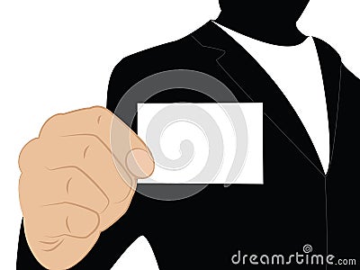 Businessman with empty card Vector Illustration