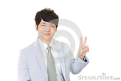Businessman enjoying success Stock Photo