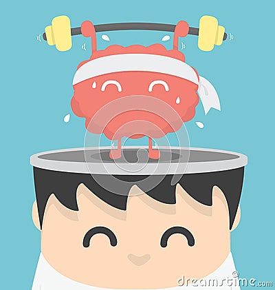 Businessman exercising brain Vector Illustration
