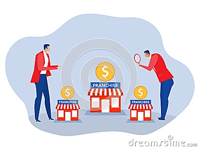 Businessman expand small business or franchise branch expansion strategy of financial marketing planning Vector Illustration