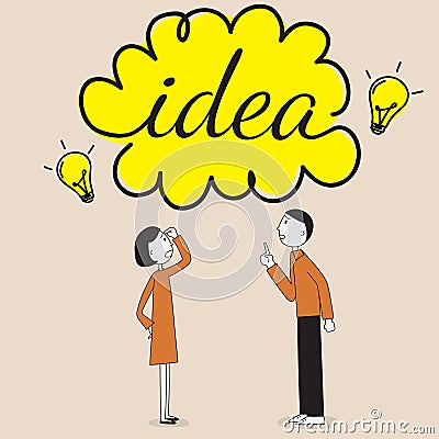 Businessman explaining about idea Vector Illustration