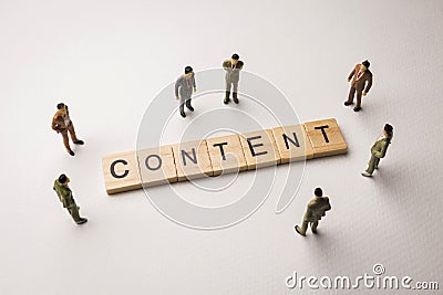 Businessman figures meeting on content conceptual Stock Photo