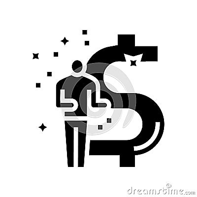 businessman financial freedom money glyph icon vector illustration Vector Illustration