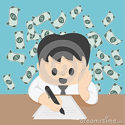 Businessman financial planning on table Illustration Concept Vector Illustration