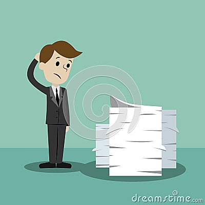 Businessman finding himself going to be busy. Vector Illustration