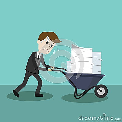 Businessman finding himself going to be busy. Vector Illustration