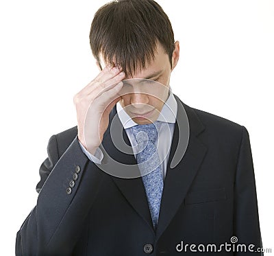 Businessman finding solution Stock Photo