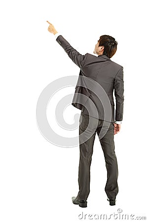 Businessman finger pointing Stock Photo