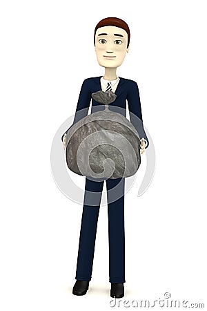 Businessman with garbage bag Stock Photo