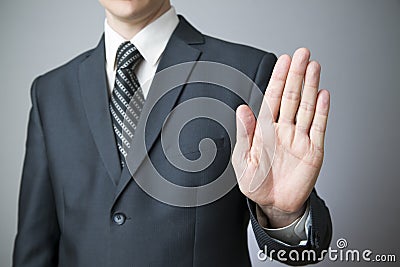 Businessman gesture with his hands Stock Photo