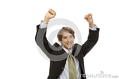 Businessman gestures success Stock Photo