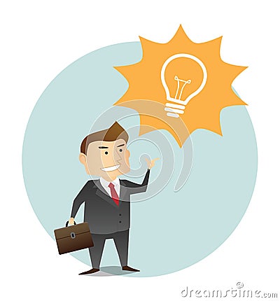 Businessman Get Idea Vector Illustration