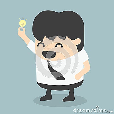 Businessman get idea Vector Illustration