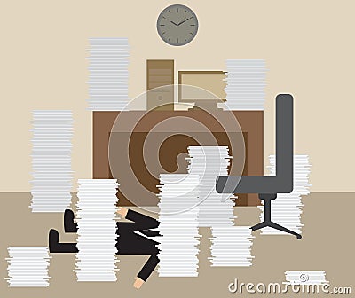 Businessman getting Knock from Hard working Vector Illustration