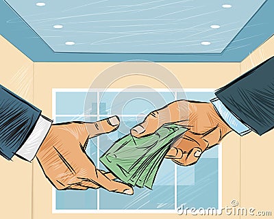 Businessman giving money Vector Illustration